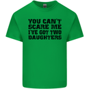 Can't Scare Me Two Daughters Father's Day Mens Cotton T-Shirt Tee Top Irish Green