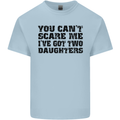 Can't Scare Me Two Daughters Father's Day Mens Cotton T-Shirt Tee Top Light Blue