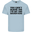 Can't Scare Me Two Daughters Father's Day Mens Cotton T-Shirt Tee Top Light Blue
