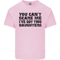 Can't Scare Me Two Daughters Father's Day Mens Cotton T-Shirt Tee Top Light Pink