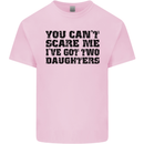 Can't Scare Me Two Daughters Father's Day Mens Cotton T-Shirt Tee Top Light Pink