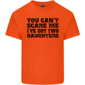 Can't Scare Me Two Daughters Father's Day Mens Cotton T-Shirt Tee Top Orange
