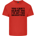 Can't Scare Me Two Daughters Father's Day Mens Cotton T-Shirt Tee Top Red