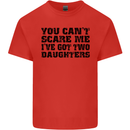 Can't Scare Me Two Daughters Father's Day Mens Cotton T-Shirt Tee Top Red