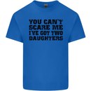 Can't Scare Me Two Daughters Father's Day Mens Cotton T-Shirt Tee Top Royal Blue