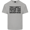 Can't Scare Me Two Daughters Father's Day Mens Cotton T-Shirt Tee Top Sports Grey