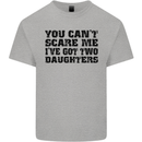 Can't Scare Me Two Daughters Father's Day Mens Cotton T-Shirt Tee Top Sports Grey