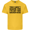 Can't Scare Me Two Daughters Father's Day Mens Cotton T-Shirt Tee Top Yellow