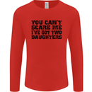 Can't Scare Me Two Daughters Father's Day Mens Long Sleeve T-Shirt Red