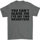 Can't Scare Me Two Daughters Father's Day Mens T-Shirt Cotton Gildan Charcoal