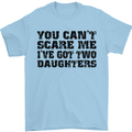 Can't Scare Me Two Daughters Father's Day Mens T-Shirt Cotton Gildan Light Blue
