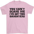 Can't Scare Me Two Daughters Father's Day Mens T-Shirt Cotton Gildan Light Pink