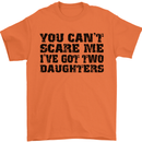 Can't Scare Me Two Daughters Father's Day Mens T-Shirt Cotton Gildan Orange