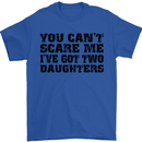 Can't Scare Me Two Daughters Father's Day Mens T-Shirt Cotton Gildan Royal Blue