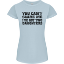 Can't Scare Me Two Daughters Father's Day Womens Petite Cut T-Shirt Light Blue