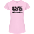 Can't Scare Me Two Daughters Father's Day Womens Petite Cut T-Shirt Light Pink