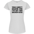 Can't Scare Me Two Daughters Father's Day Womens Petite Cut T-Shirt White