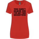 Can't Scare Me Two Daughters Father's Day Womens Wider Cut T-Shirt Red