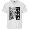 Can't Stop 2-Tone British SKA 2Tone Mens V-Neck Cotton T-Shirt White