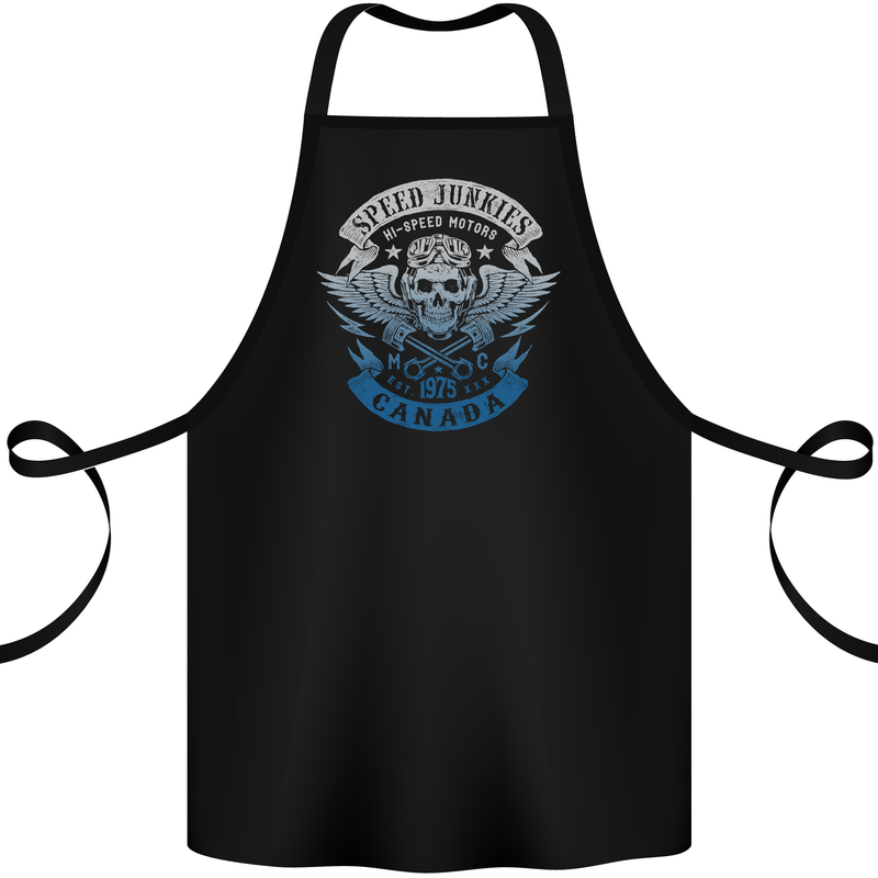 Canada Speed Junkies Biker Motorcycle Cotton Apron 100% Organic Black
