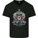 Canadian Biker Attitude Motorbike Canada Mens V-Neck Cotton T-Shirt Black