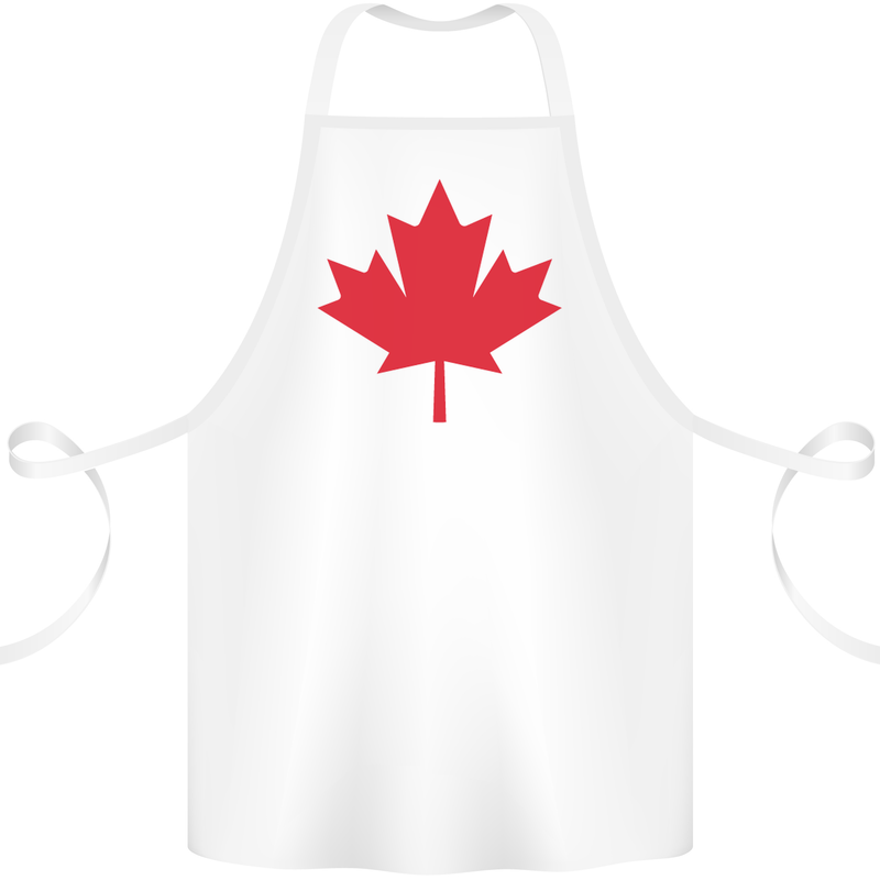 Canadian Flag Canada Maple Leaf Cotton Apron 100% Organic White