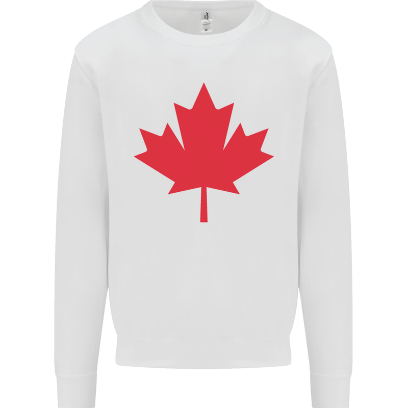Canadian Flag Canada Maple Leaf Kids Sweatshirt Jumper White