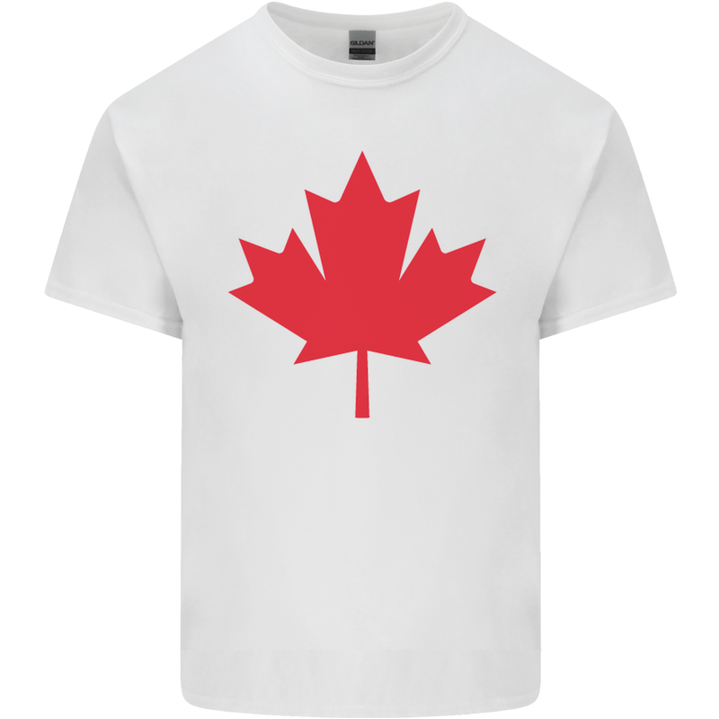 Canadian Flag Canada Maple Leaf Mens Cotton T-Shirt Tee Top White