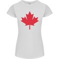 Canadian Flag Canada Maple Leaf Womens Petite Cut T-Shirt White