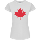 Canadian Flag Canada Maple Leaf Womens Petite Cut T-Shirt White