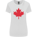 Canadian Flag Canada Maple Leaf Womens Wider Cut T-Shirt White