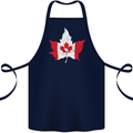 Canadian Maple Leaf Flag Canada Beaver Cotton Apron 100% Organic Navy Blue