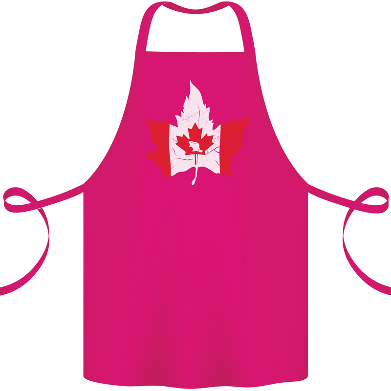 Canadian Maple Leaf Flag Canada Beaver Cotton Apron 100% Organic Pink