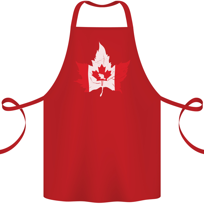 Canadian Maple Leaf Flag Canada Beaver Cotton Apron 100% Organic Red