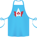 Canadian Maple Leaf Flag Canada Beaver Cotton Apron 100% Organic Turquoise