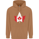 Canadian Maple Leaf Flag Canada Beaver Mens 80% Cotton Hoodie Caramel Latte