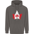 Canadian Maple Leaf Flag Canada Beaver Mens 80% Cotton Hoodie Charcoal