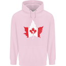 Canadian Maple Leaf Flag Canada Beaver Mens 80% Cotton Hoodie Light Pink