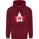 Canadian Maple Leaf Flag Canada Beaver Mens 80% Cotton Hoodie Maroon