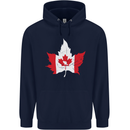 Canadian Maple Leaf Flag Canada Beaver Mens 80% Cotton Hoodie Navy Blue