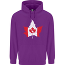 Canadian Maple Leaf Flag Canada Beaver Mens 80% Cotton Hoodie Purple