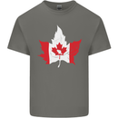 Canadian Maple Leaf Flag Canada Beaver Mens Cotton T-Shirt Tee Top Charcoal