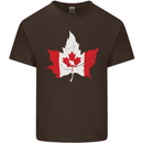 Canadian Maple Leaf Flag Canada Beaver Mens Cotton T-Shirt Tee Top Dark Chocolate