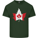 Canadian Maple Leaf Flag Canada Beaver Mens Cotton T-Shirt Tee Top Forest Green