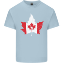 Canadian Maple Leaf Flag Canada Beaver Mens Cotton T-Shirt Tee Top Light Blue