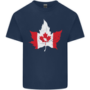 Canadian Maple Leaf Flag Canada Beaver Mens Cotton T-Shirt Tee Top Navy Blue