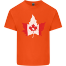 Canadian Maple Leaf Flag Canada Beaver Mens Cotton T-Shirt Tee Top Orange