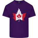 Canadian Maple Leaf Flag Canada Beaver Mens Cotton T-Shirt Tee Top Purple