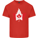 Canadian Maple Leaf Flag Canada Beaver Mens Cotton T-Shirt Tee Top Red