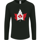 Canadian Maple Leaf Flag Canada Beaver Mens Long Sleeve T-Shirt Black